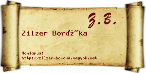 Zilzer Boróka névjegykártya